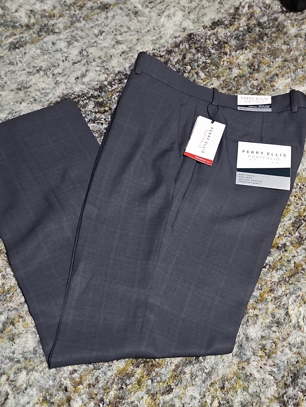 Perry Ellis Charcoal Gray Dress Pants - Modern Fit
